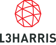 L3Harris company logo featuring red geometric sphere icon and black L3Harris text with trademark symbol